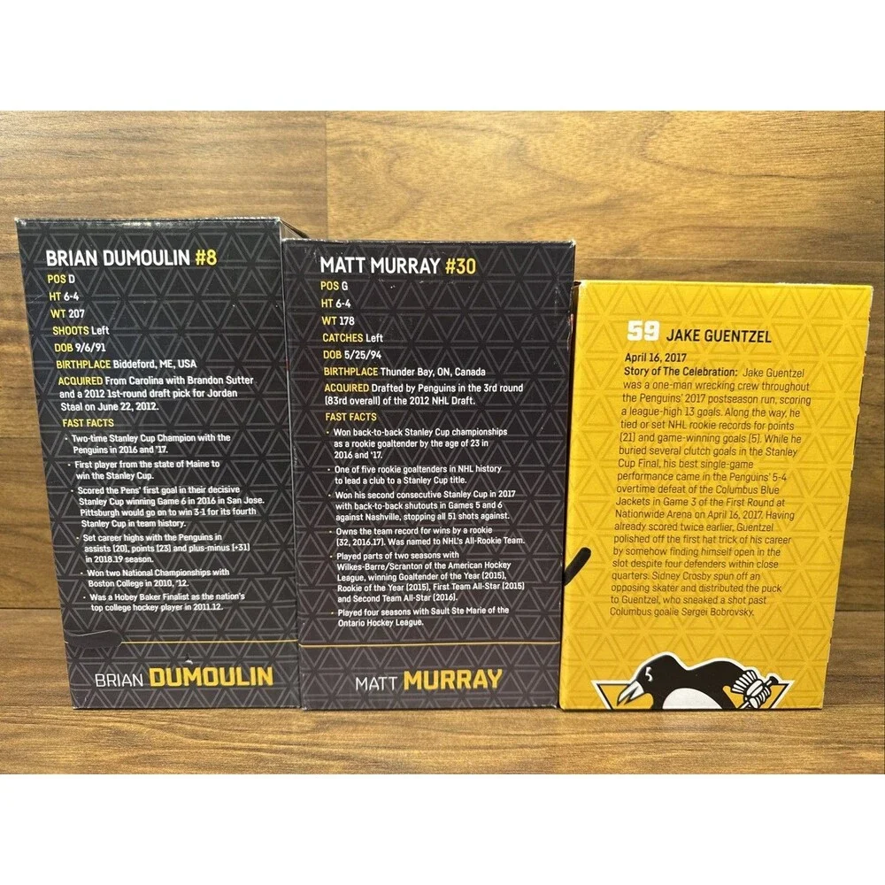 Pittsburgh Penguins Bobbleheads Dumoulin, Guentzel, & Murray